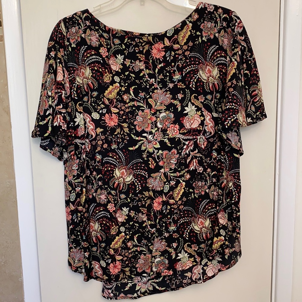 H&M Short Sleeve Floral Blouse